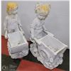 Image 1 : BOY & A GIRL W/WHEEL BARROWS CERAMIC YARD