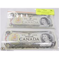 A PAIR OF UNCIRCULATED 1973 CANADIAN DOLLAR BILLS