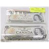 Image 1 : A PAIR OF UNCIRCULATED 1973 CANADIAN DOLLAR BILLS