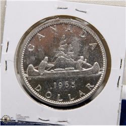 61) 1965 CANADIAN SILVER DOLLAR UNCIRCULATED.