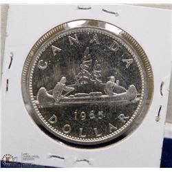 59) 1965 CANADIAN SILVER DOLLAR UNCIRCULATED.
