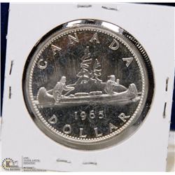 74) 1965 CANADIAN SILVER DOLLAR UNCIRCULATED.