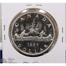 72) 1965 CANADIAN SILVER DOLLAR UNCIRCULATED.