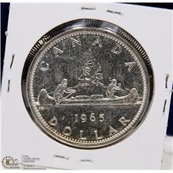67) 1965 CANADIAN SILVER DOLLAR UNCIRCULATED.