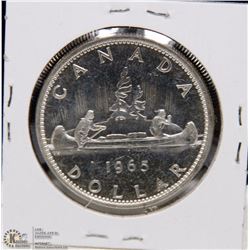 70) 1965 CANADIAN SILVER DOLLAR UNCIRCULATED.