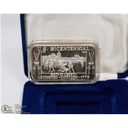 69) 1976 US BICENTENNIAL 1OZ .999 FINE SILVER BAR.