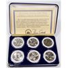 Image 1 : 81) SET OF 6 US JFK HALF DOLLAR COIN SET 2001-2007