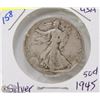 Image 1 : 151) 1945 US WALKING LIBERTY SILVER HALF DOLLAR