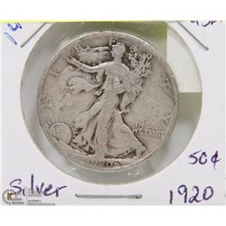 154) 1920 US WALKING LIBERTY SILVER HALF DOLLAR