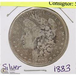 144) 1883 US MORGAN SILVER DOLLAR CIRCULATED.