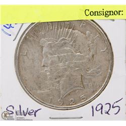 140) 1925 US PEACE SILVER DOLLAR CIRCULATED.