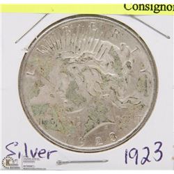 118) 1923 US PEACE SILVER DOLLAR CIRCULATED.