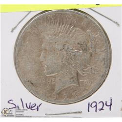138) 1924 US PEACE SILVER DOLLAR CIRCULATED.