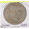 Image 1 : 138) 1924 US PEACE SILVER DOLLAR CIRCULATED.