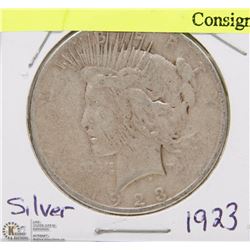 119) 1923 US PEACE SILVER DOLLAR CIRCULATED.