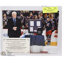 KEN HITCHCOCK GUARANTEED AUTHENTIC AUTOGRAPH