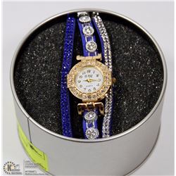 NEW NAVY BLUE DESIGNER BRACELET WATCH