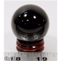 #69-NATURAL BLACK OBSIDIAN SPHERE BALL