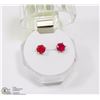 Image 1 : #61- RED RUBY EARRINGS
