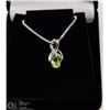 Image 1 : #114-GENUINE GREEN PERIDOT PENDANT NECKLACE