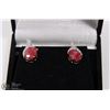 Image 1 : #127-NATURAL RED RUBY & CZ  EARRINGS