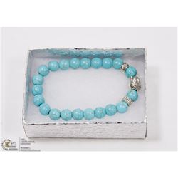#18-NATURAL BLUE TURQUOISE BRACELET BUDDHIST