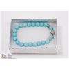 Image 1 : #18-NATURAL BLUE TURQUOISE BRACELET BUDDHIST