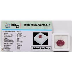 #79-NATURAL RED RUBY 7.5CT
