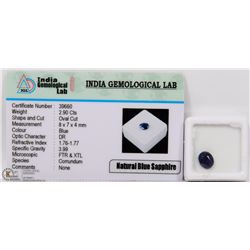 #77-NATURAL BLUE SAPPHIRE 2.90CT