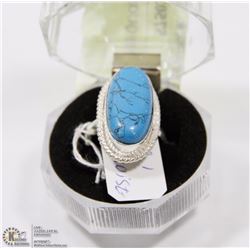 #35-BLUE TURQUOISE GEMSTONE RING