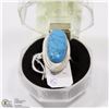 Image 1 : #35-BLUE TURQUOISE GEMSTONE RING