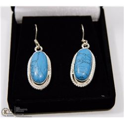 #34-BLUE TURQUOISE GEMSTONE EARRINGS