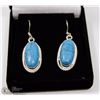 Image 1 : #34-BLUE TURQUOISE GEMSTONE EARRINGS