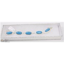 #33-BLUE TURQUOISE GEMSTONE BRACELET