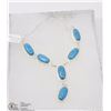 Image 1 : #32-BLUE TURQUOISE GEMSTONE NECKLACE
