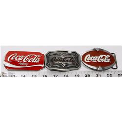 SET OF 3 COCA COLA BELT BUCKLES