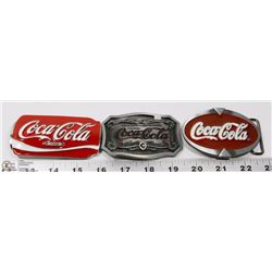 SET OF 3 COCA COLA BELT BUCKLES