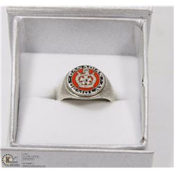 VINTAGE CANADIAN DEMOLAY SILVER MASONIC RING