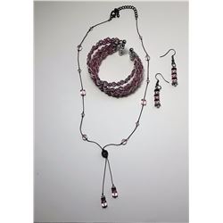 #21 - VINTAGE PINK CRYSTAL SUITE OF JEWELRY