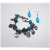 Image 1 : #9 - TURQUOISE CRYSTAL PANDORA STYLE BRACELET