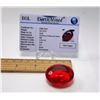Image 1 : #14 - OVAL 112.35 CT RED TOPAZ GEMSTONE & COA