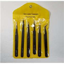 #18 - LOT OF 6 PRECISION ANTI-STATIC TWEEZERS
