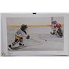 Image 1 : AUTOGRAPHED JOHN NEWBY HOCKEY SCENE PRINT 15” X 10