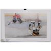Image 1 : AUTOGRAPHED JOHN NEWBY HOCKEY SCENE PRINT 15” X 10