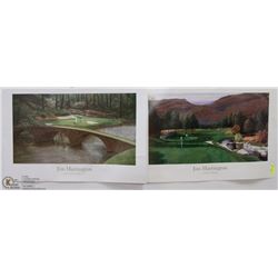 2 LARGE GOLF RELATED PRINTS