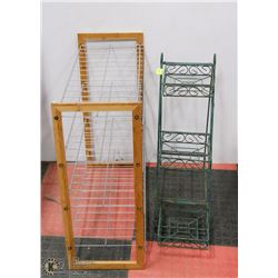 GREEN WROUGHT IRON PLANT STAND - HOLDS 3