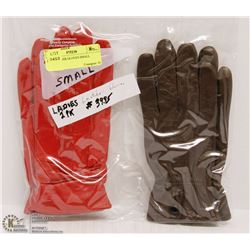 2PK LEATHER GLOVES SMALL