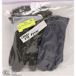 2PK LEATHER GLOVES SMALL