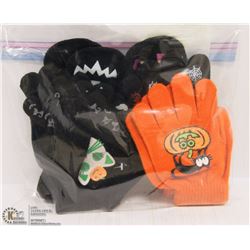 6PK GLOW IN THE DARK CHILDRENS GLOVES