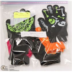 6PK GLOW IN THE DARK CHILDRENS GLOVES